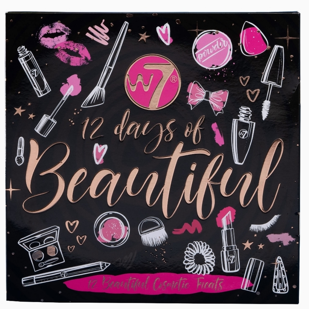 Xmas gift set Black & Pink W7💖12 Individually Boxed Makeup & Cosmetic Surprises